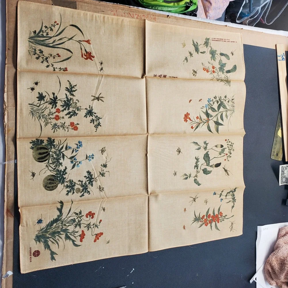 Korean Silk Handkerchief Cho-chung-do Sin Saimdang Joseon Dynasty Art 20x20